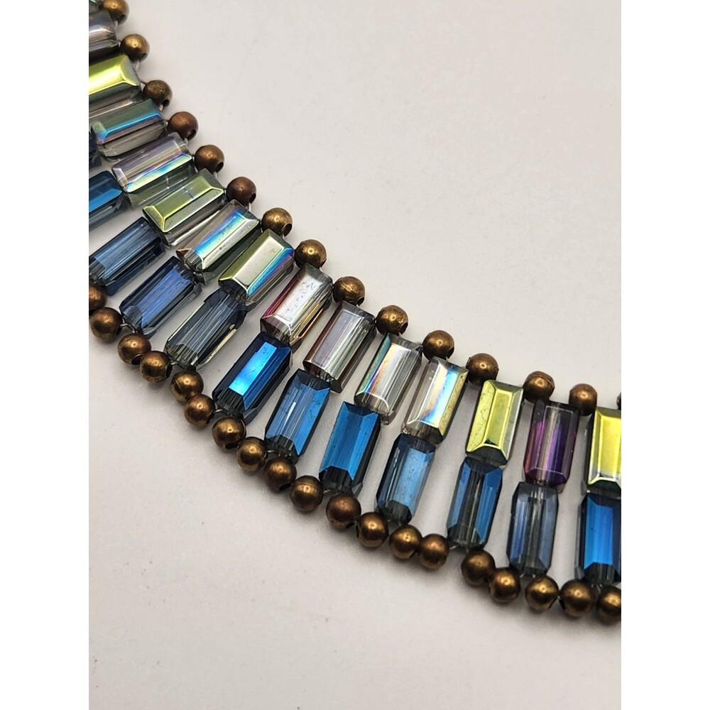 Nakamol Anthropologie Crystal Bead Couture Statement Collar Bib Necklace W - Picture 3 of 4